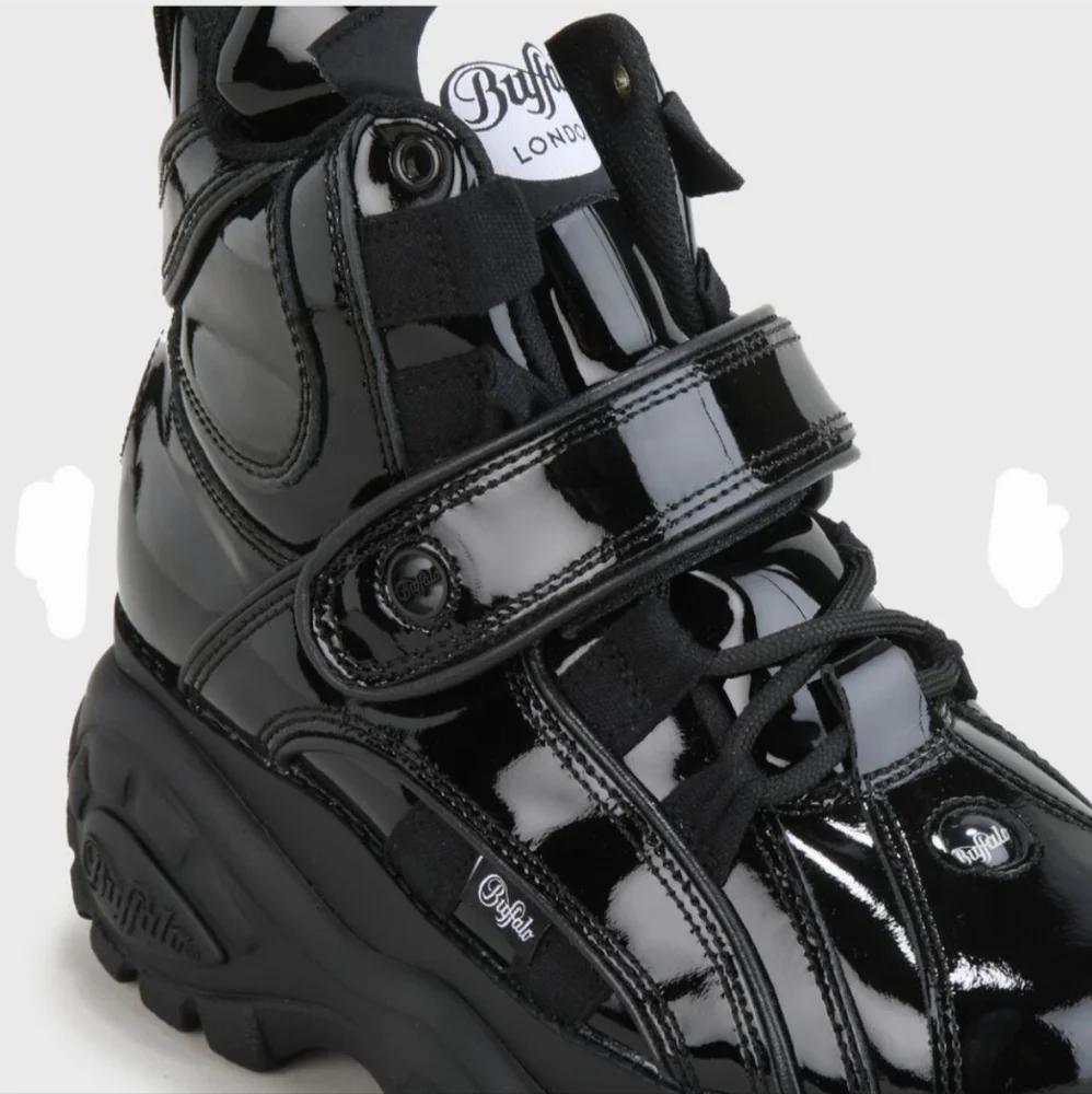 Buffalo Black Patent Ankle Boots - Picture 3 of 16